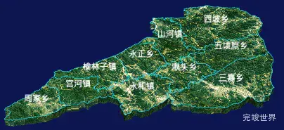 echarts庆阳市正宁县geoJson地图3d地图自定义贴图-绿色地面