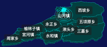 threejs庆阳市正宁县geoJson地图3d地图CSS2D外加旋转棱锥
