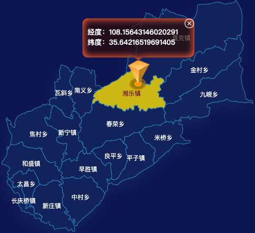 echarts庆阳市宁县geoJson地图点击地图获取经纬度