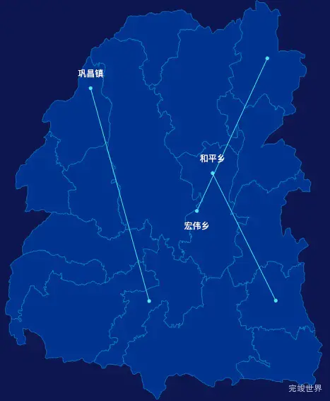 echarts定西市陇西县geoJson地图自定义引导线