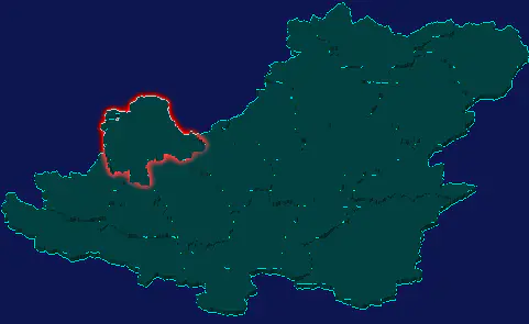 threejs定西市渭源县geoJson地图3d地图红色描边闪烁警报