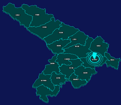 threejs定西市临洮县geoJson地图3d地图添加旋转棱锥
