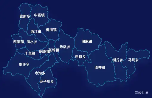 echarts定西市岷县geoJson地图地图下钻展示