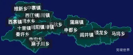 threejs定西市岷县geoJson地图3d地图CSS2D外加旋转棱锥