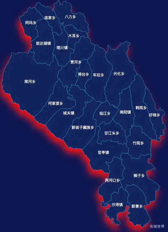 echarts陇南市宕昌县geoJson地图阴影