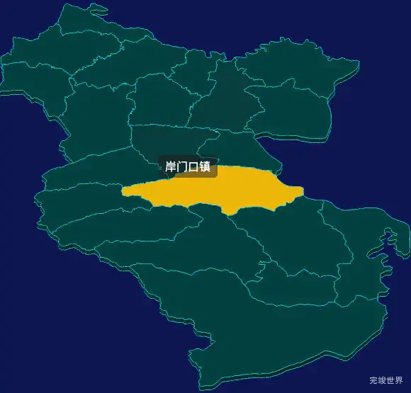 threejs陇南市康县geoJson地图3d地图鼠标移入显示标签并高亮