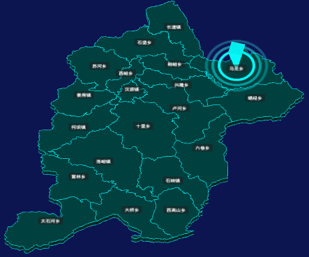 threejs陇南市西和县geoJson地图3d地图添加旋转棱锥
