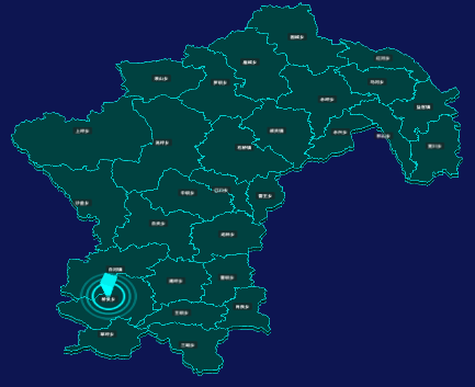 threejs陇南市礼县geoJson地图3d地图添加旋转棱锥