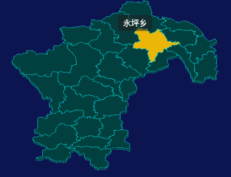 threejs陇南市礼县geoJson地图3d地图鼠标移入显示标签并高亮