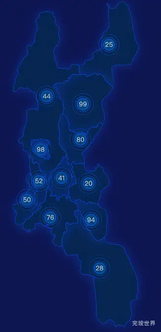 echarts陇南市两当县geoJson地图圆形波纹状气泡图