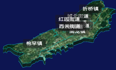 threejs临夏回族自治州临夏市geoJson地图3d地图自定义贴图加CSS3D标签
