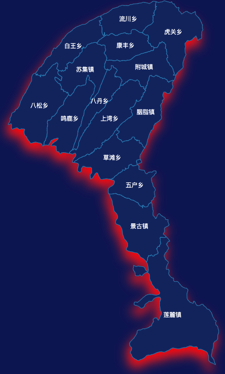 echarts临夏回族自治州康乐县geoJson地图阴影