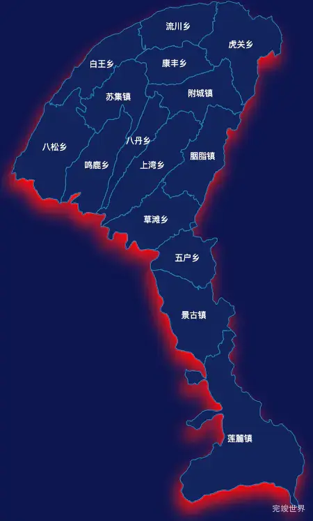 echarts临夏回族自治州康乐县geoJson地图阴影