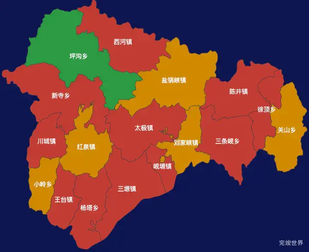 echarts临夏回族自治州永靖县geoJson地图定义颜色