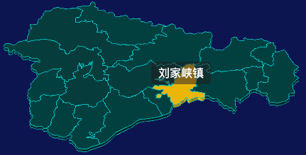 threejs临夏回族自治州永靖县geoJson地图3d地图鼠标移入显示标签并高亮