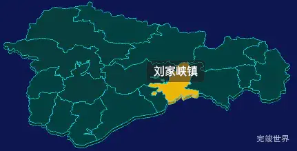 threejs临夏回族自治州永靖县geoJson地图3d地图鼠标移入显示标签并高亮