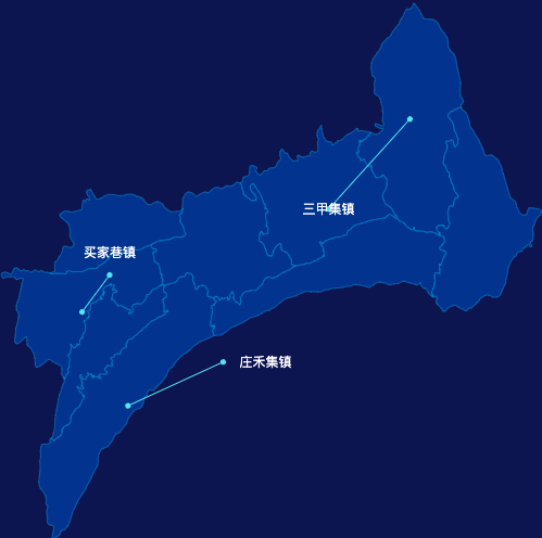 echarts临夏回族自治州广河县geoJson地图自定义引导线