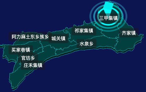 threejs临夏回族自治州广河县geoJson地图3d地图CSS2D外加旋转棱锥