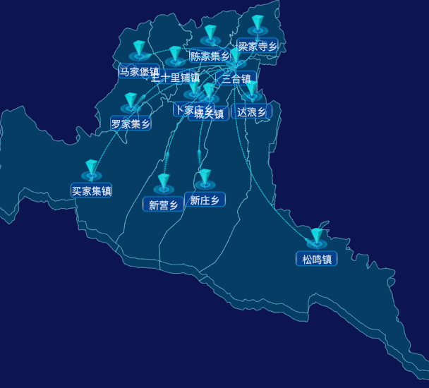 echarts临夏回族自治州和政县geoJson地图label自定义样式