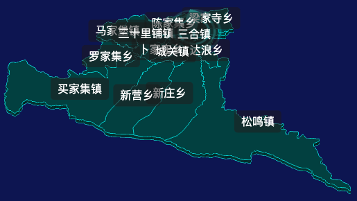 threejs临夏回族自治州和政县geoJson地图3d地图CSS2D外加旋转棱锥