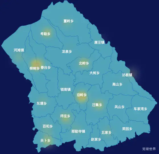 echarts临夏回族自治州东乡族自治县geoJson地图热力图