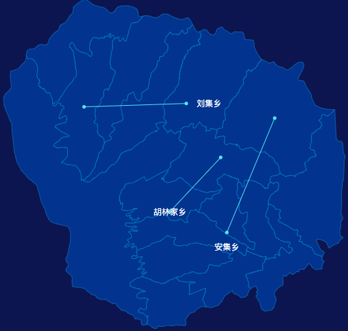echarts临夏回族自治州积石山保安族东乡族撒拉族自治县geoJson地图自定义引导线