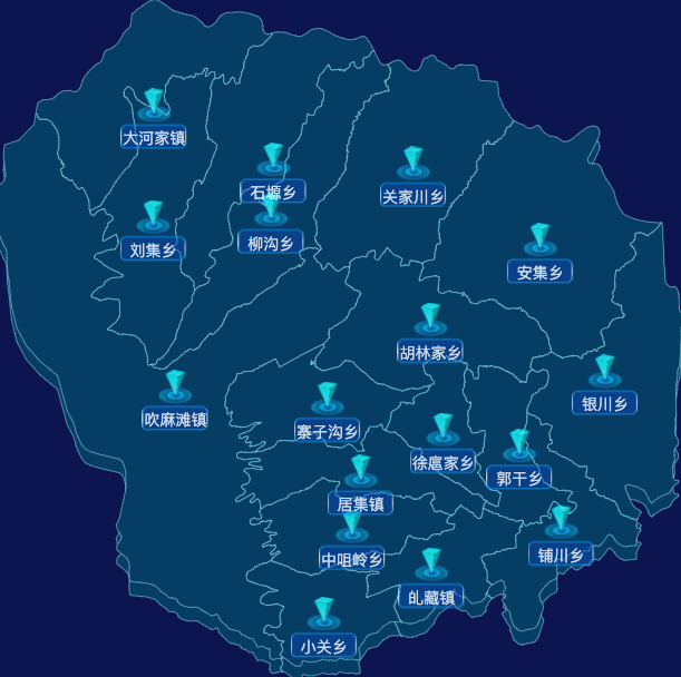 echarts临夏回族自治州积石山保安族东乡族撒拉族自治县geoJson地图点击跳转到指定页面