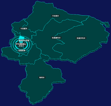 threejs甘南藏族自治州合作市geoJson地图3d地图CSS2D外加旋转棱锥