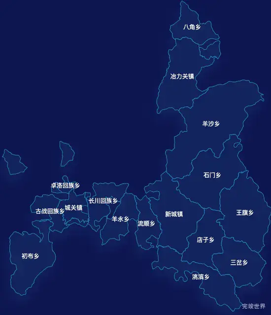 echarts甘南藏族自治州临潭县geoJson地图地图下钻展示