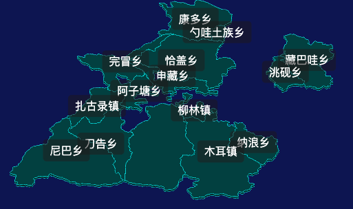 threejs甘南藏族自治州卓尼县geoJson地图3d地图css2d标签