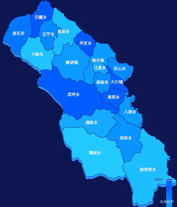 echarts甘南藏族自治州舟曲县geoJson地图 visualMap控制地图颜色