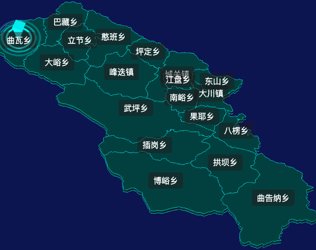 threejs甘南藏族自治州舟曲县geoJson地图3d地图CSS2D外加旋转棱锥