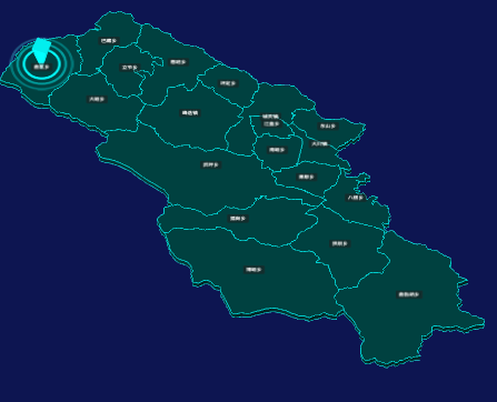 threejs甘南藏族自治州舟曲县geoJson地图3d地图添加旋转棱锥