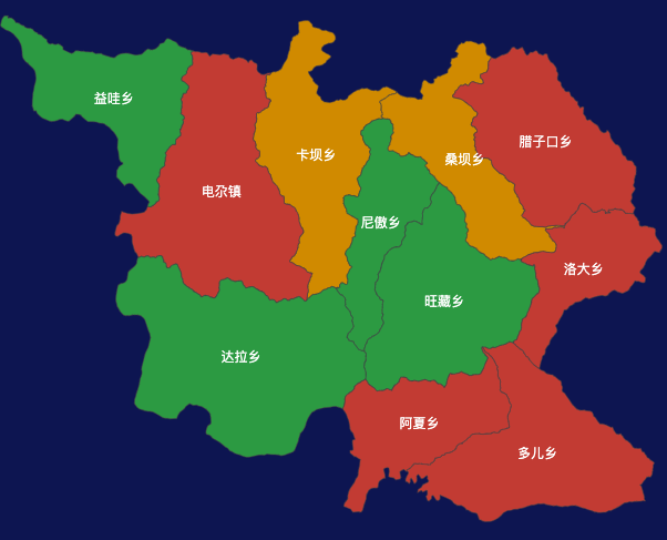 echarts甘南藏族自治州迭部县geoJson地图定义颜色