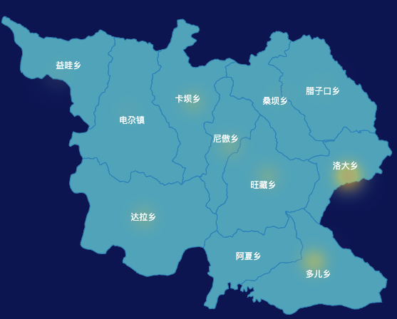 echarts甘南藏族自治州迭部县geoJson地图热力图