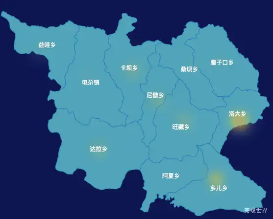 echarts甘南藏族自治州迭部县geoJson地图热力图