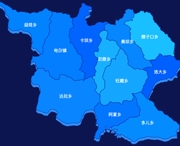 echarts甘南藏族自治州迭部县geoJson地图 visualMap控制地图颜色