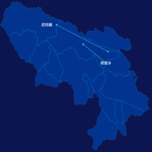 echarts甘南藏族自治州玛曲县geoJson地图自定义引导线