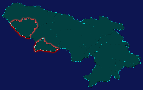 threejs甘南藏族自治州玛曲县geoJson地图3d地图红色描边闪烁警报