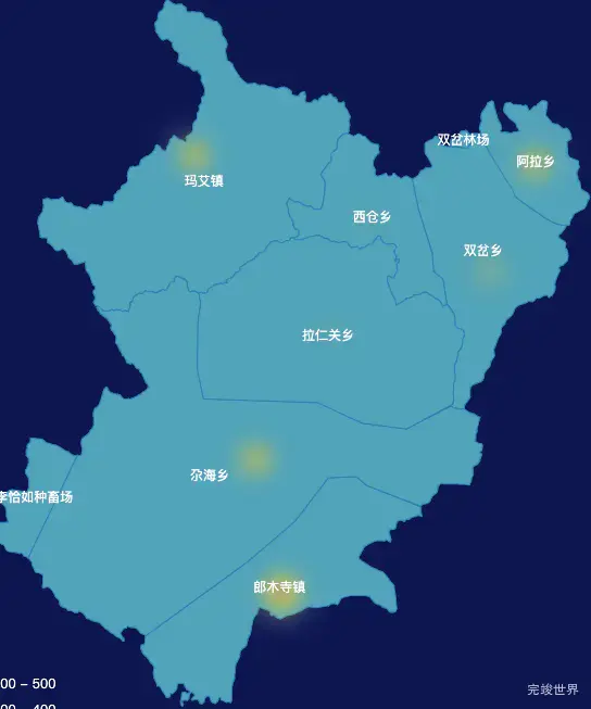 echarts甘南藏族自治州碌曲县geoJson地图热力图