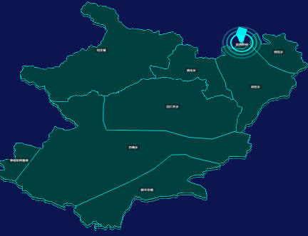 threejs甘南藏族自治州碌曲县geoJson地图3d地图添加旋转棱锥