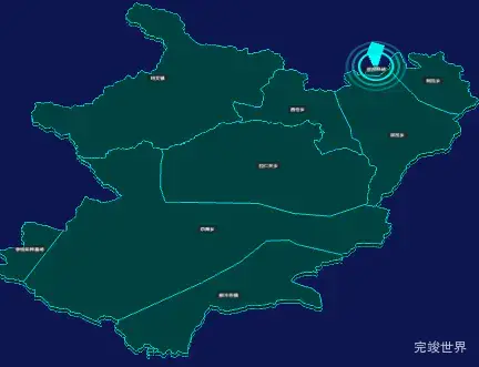 threejs甘南藏族自治州碌曲县geoJson地图3d地图添加旋转棱锥