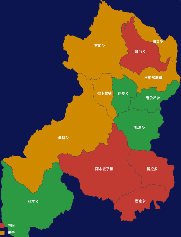 echarts甘南藏族自治州夏河县geoJson地图定义颜色