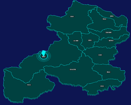 threejs甘南藏族自治州夏河县geoJson地图3d地图添加旋转棱锥