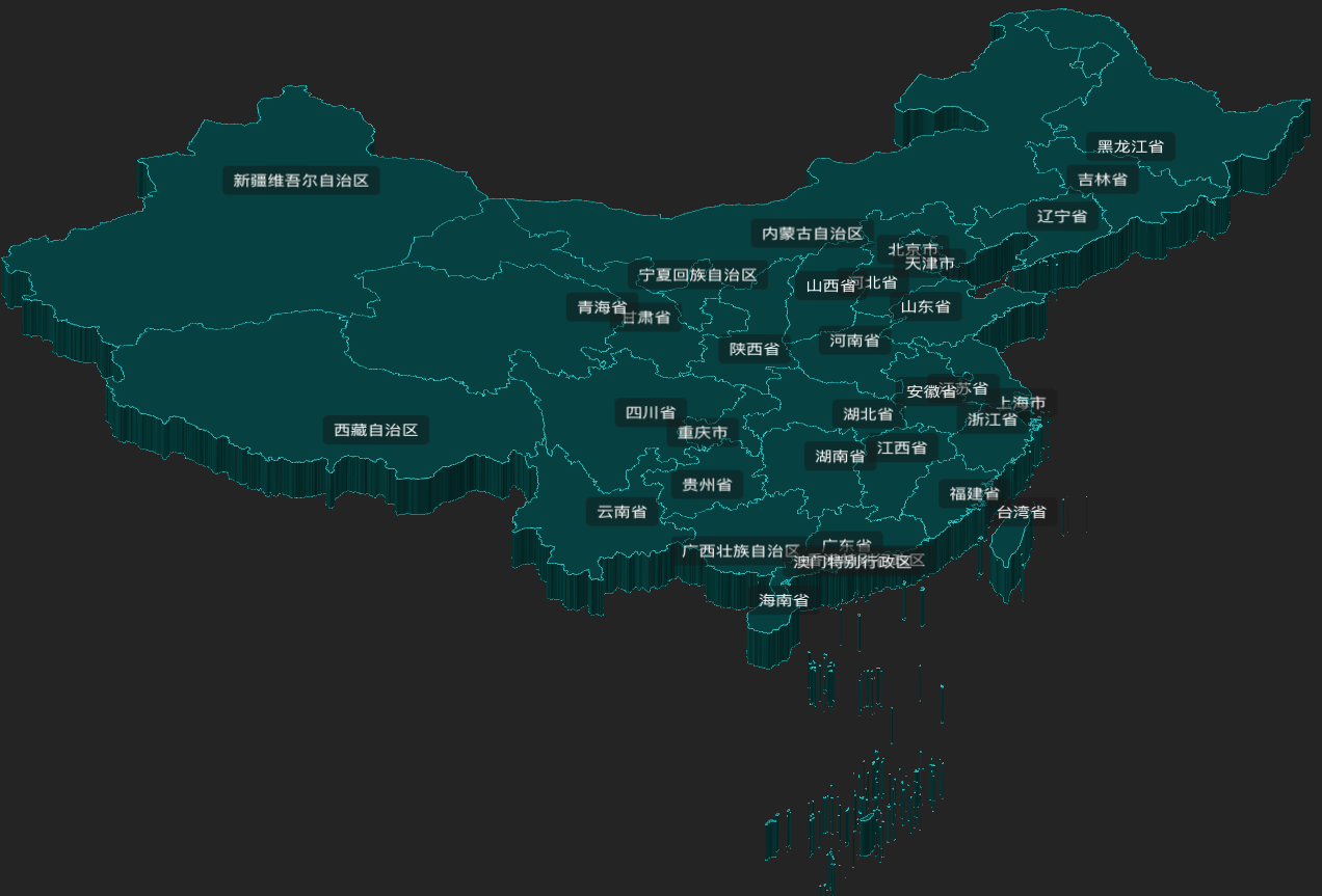 threejs 在3d地图中绘制css3d标签标注省份