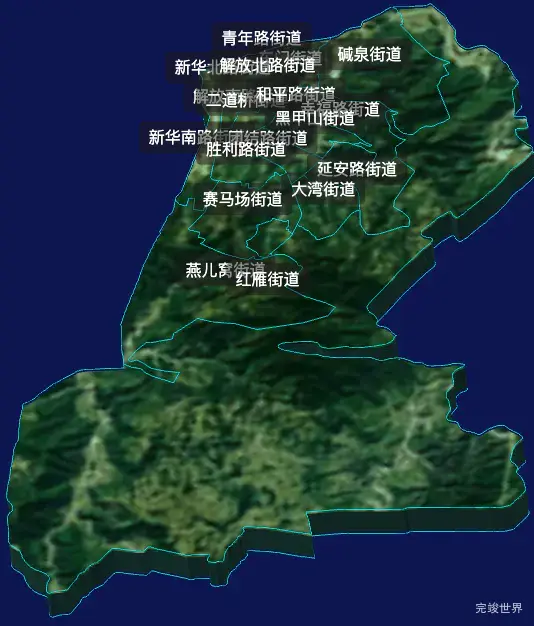 threejs乌鲁木齐市天山区geoJson地图3d地图