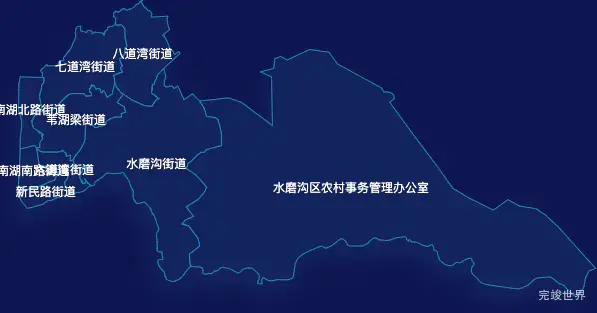 echarts乌鲁木齐市水磨沟区geoJson地图地图下钻展示