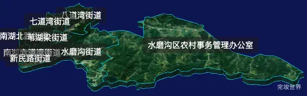 threejs乌鲁木齐市水磨沟区geoJson地图3d地图自定义贴图加CSS2D标签