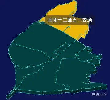 threejs乌鲁木齐市头屯河区geoJson地图3d地图鼠标移入显示标签并高亮