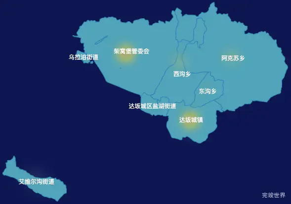 echarts乌鲁木齐市达坂城区geoJson地图热力图